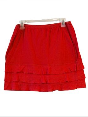 Max Studio Y2K Tangerine Tiered Mini Skirt Size L